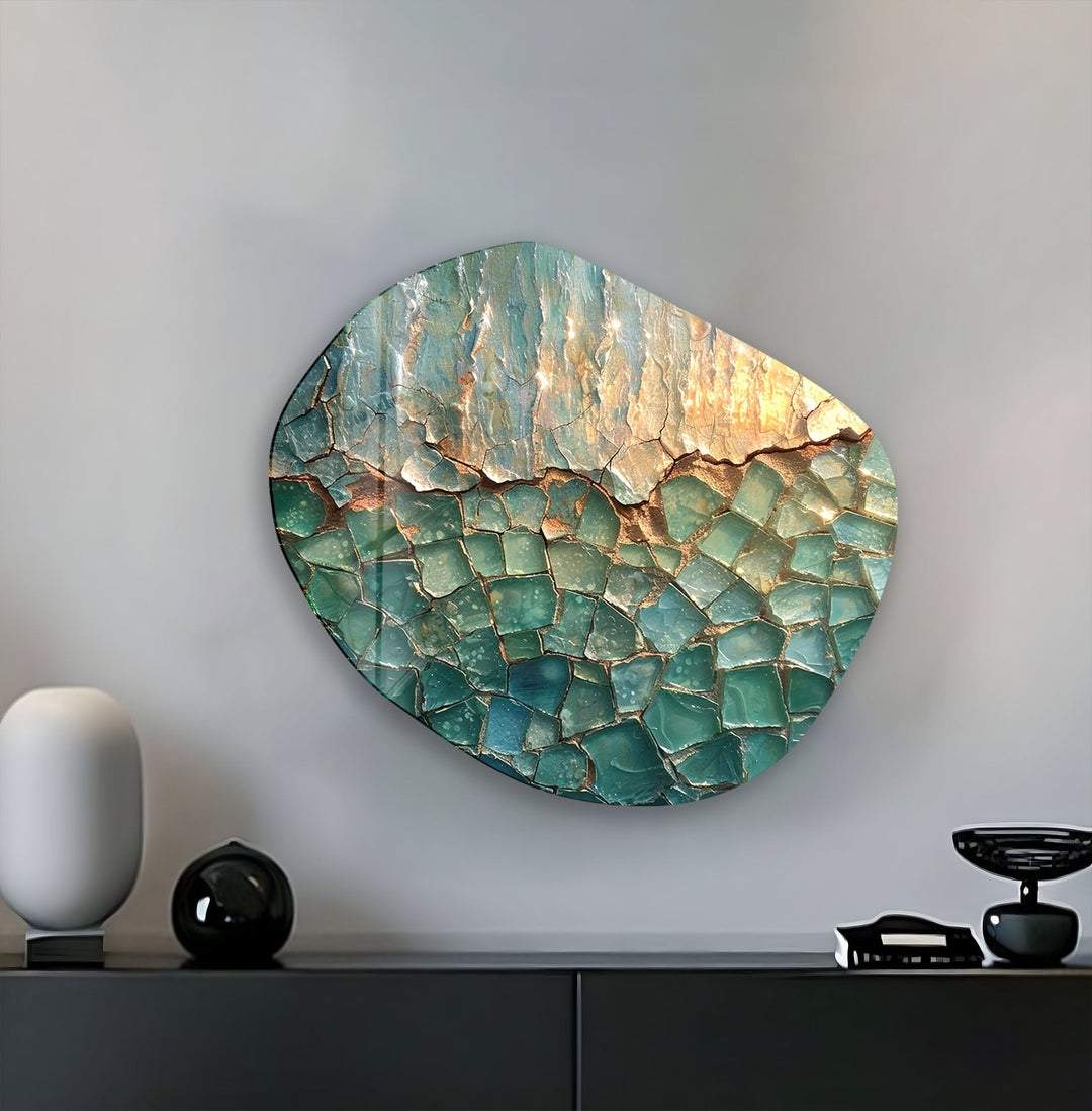 Abstract Pastel Green Color Glass Wall Art, glass photo prints, glass picture prints
