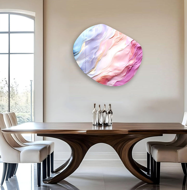 Abstract Pastel Pink Glass Wall Art, glass photo prints, glass picture prints
