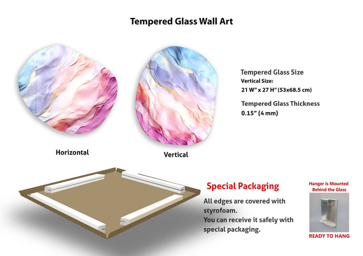 Abstract Pastel Pink Glass Wall Art, art glass wall art, glass wall art pictures
