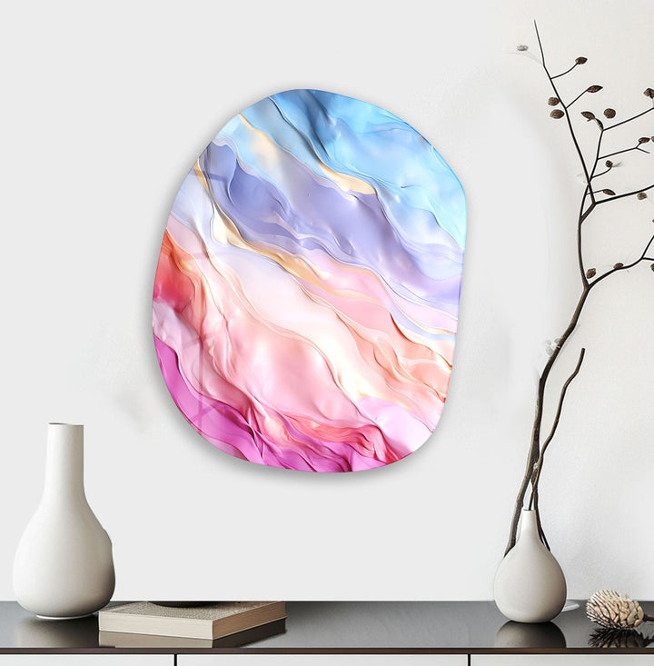 Abstract Pastel Pink Glass Wall Art, large glass photo prints, glass wall photos
