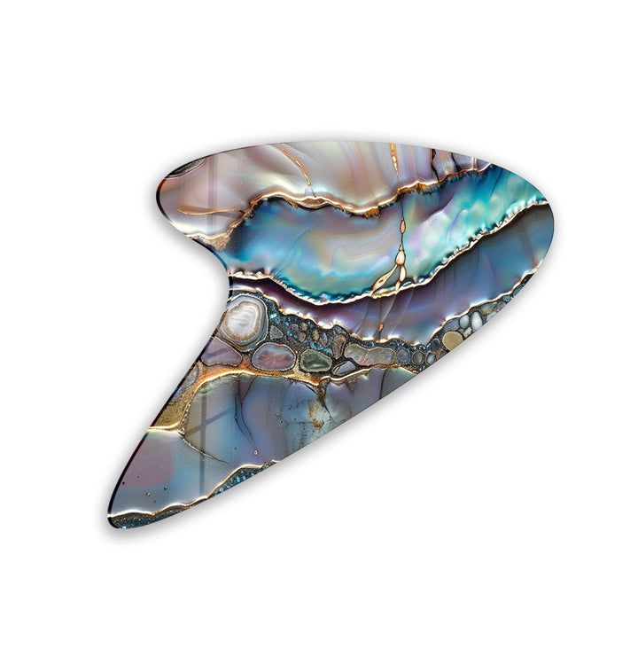 Abstract Purple Marbled Glass Wall Art, glass pictures for Wall, glass prints wall art

