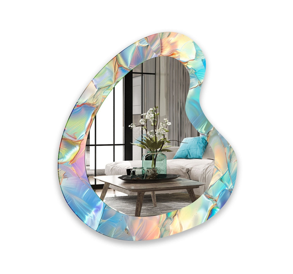 Decorative wall mirror with a contemporary design, perfect for adding elegance to any space
