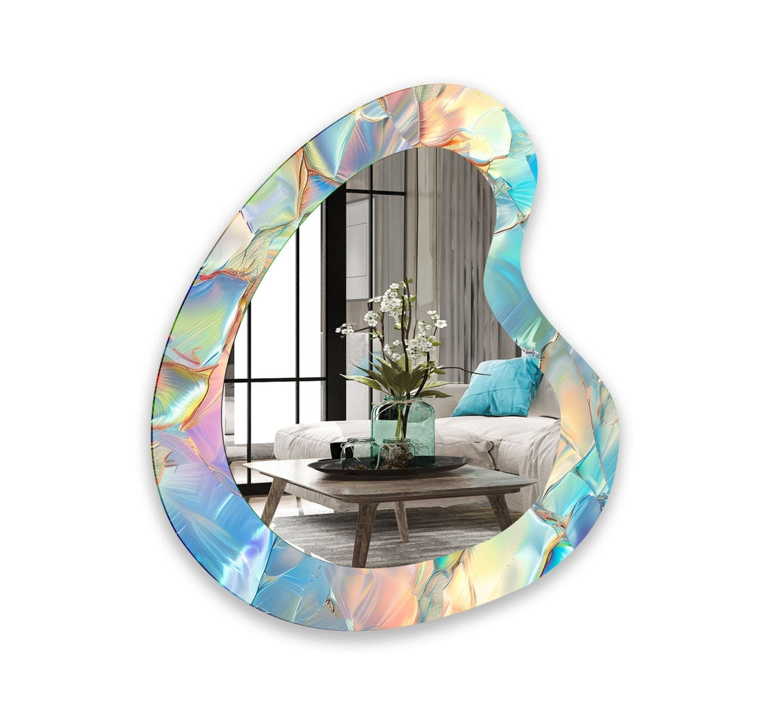 Decorative wall mirror with a contemporary design, perfect for adding elegance to any space
