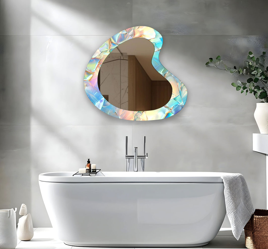 Mirror wall art inspired by abstract forms, perfect for adding a touch of artistic charm
