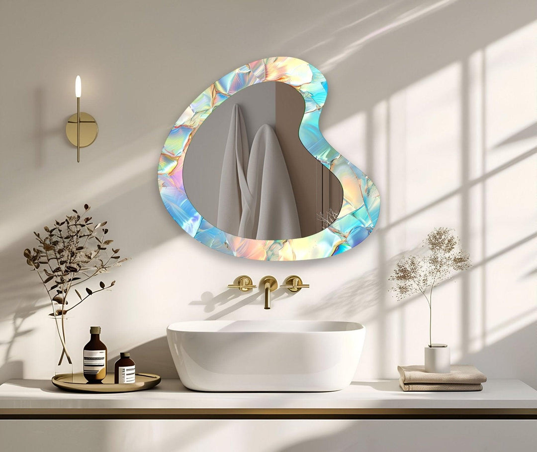 Wall mirrors designed with bold geometric shapes to make a striking statement
