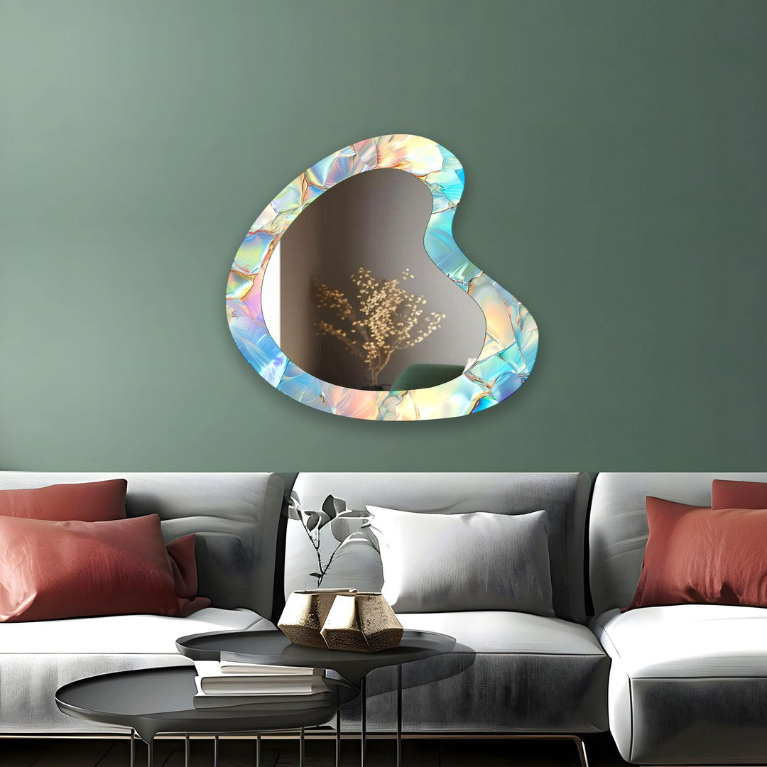 Mirrored wall art showcasing intricate craftsmanship for a unique and stylish addition

