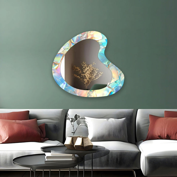 Mirrored wall art showcasing intricate craftsmanship for a unique and stylish addition
