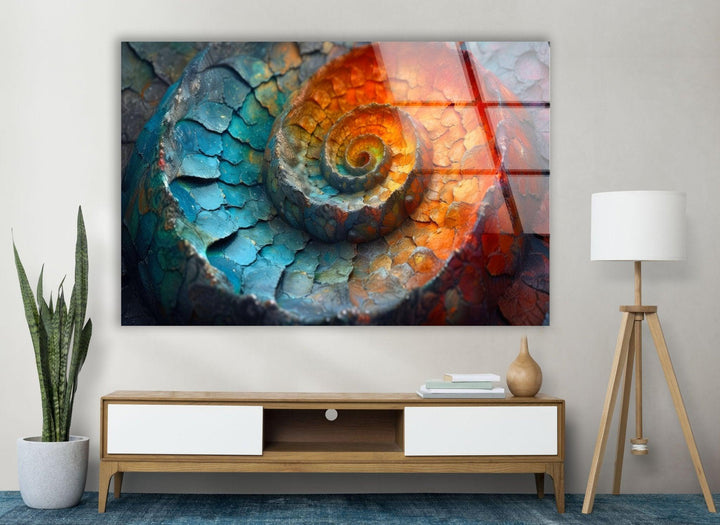 Abstrakte glatte Fibonacci-Glaswandkunst