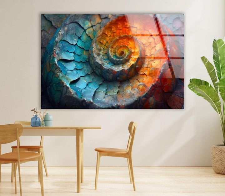 Abstrakte glatte Fibonacci-Glaswandkunst