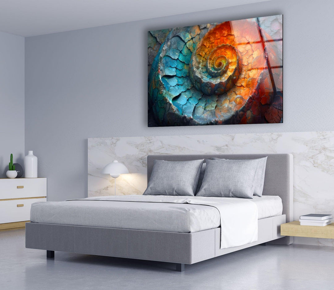 Abstrakte glatte Fibonacci-Glaswandkunst