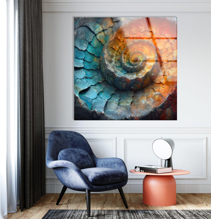Abstrakte glatte Fibonacci-Glaswandkunst