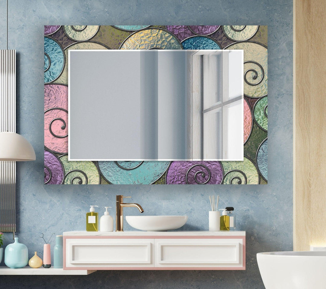 Abstract Spiral Wall Mirrors Round Mirror
