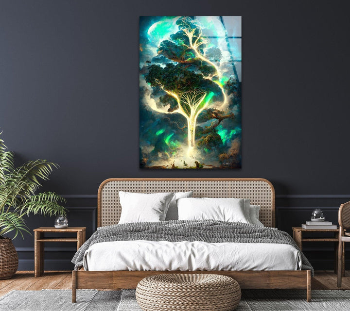 Abstract Tree Of Life Glass Wall Art, Glass Printing Wall Art, Print photos on glass