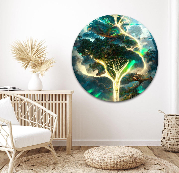 Abstract Tree Of Life Glass Wall Art, photo print on glass, prints on glass wall art
