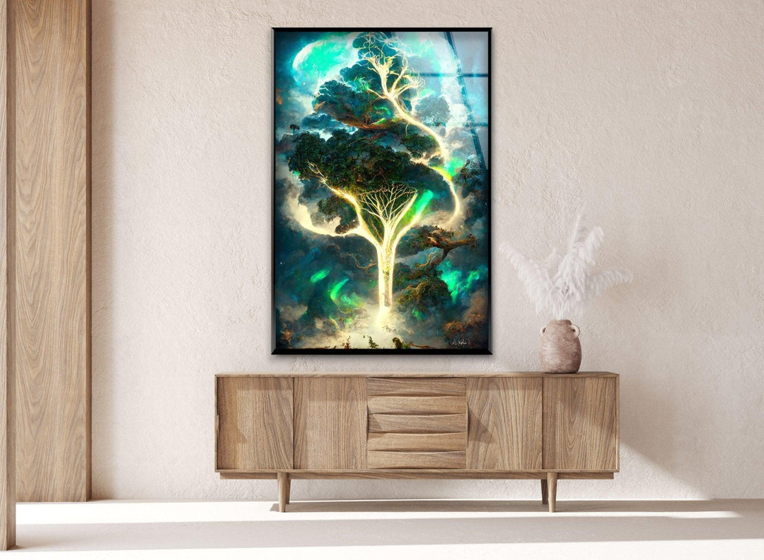 Abstract Tree Of Life Glass Wall Art, glass image printing, glass prints from photos