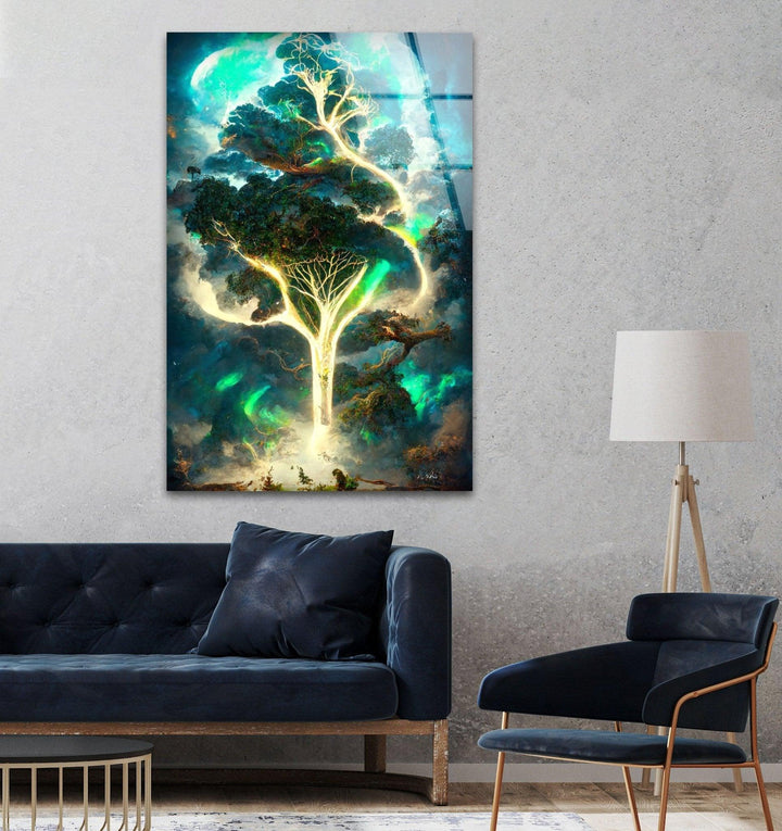 Abstract Tree Of Life Glass Wall Art, glass photo prints, glass picture prints