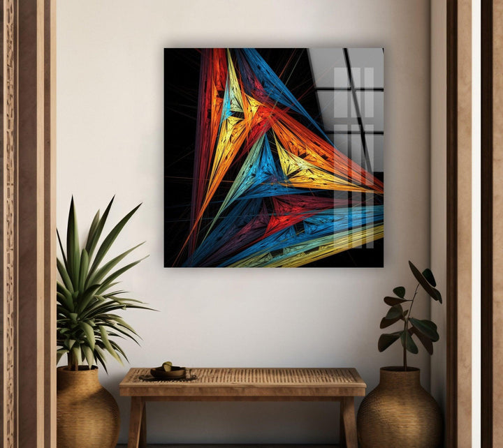 Abstrakte Dreiecke Glaswandkunst