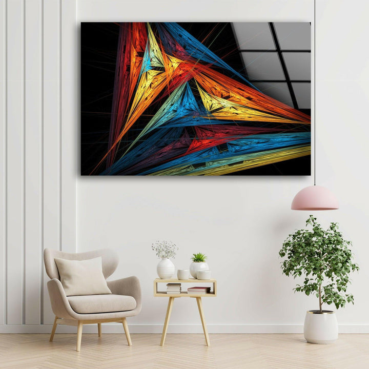 Abstrakte Dreiecke Glaswandkunst