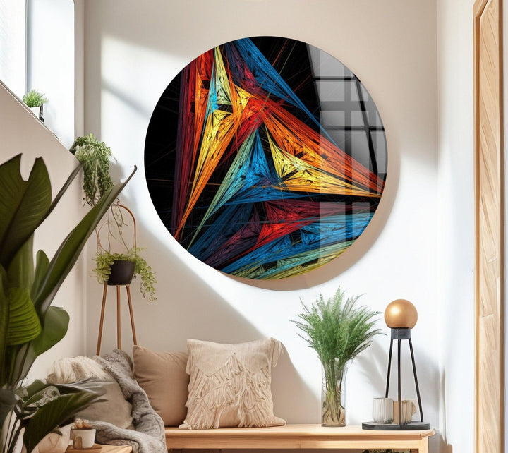 Abstrakte Dreiecke Glaswandkunst