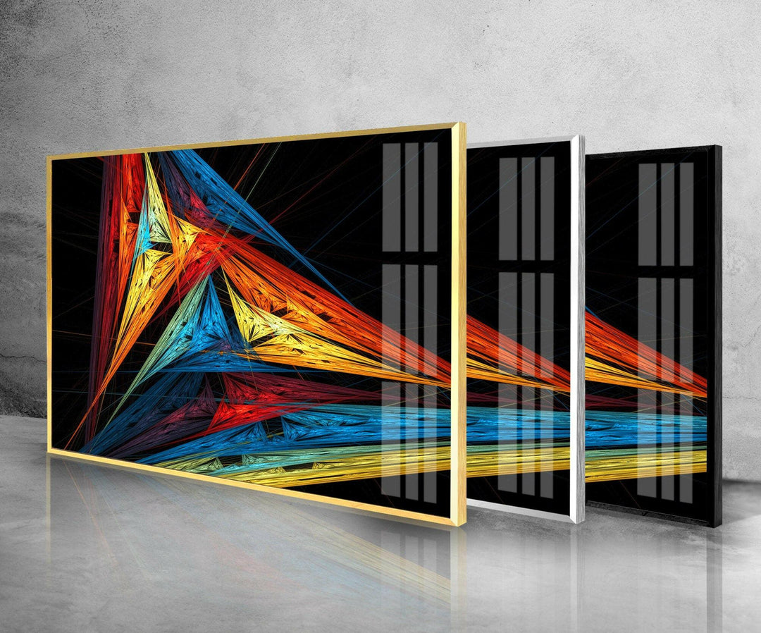 Abstrakte Dreiecke Glaswandkunst
