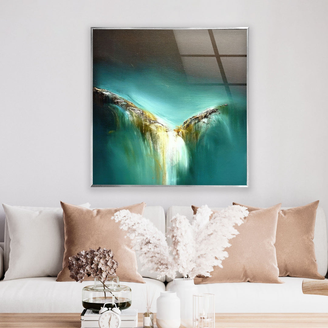 Abstract Turquoise Art Glass Wall Art glass photo prints, glass picture prints
