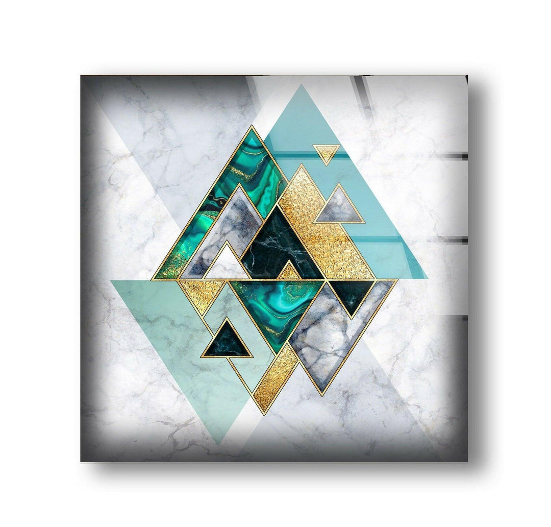 Abstract White Geometric Glass Wall Art glass image printing, glass prints from photos