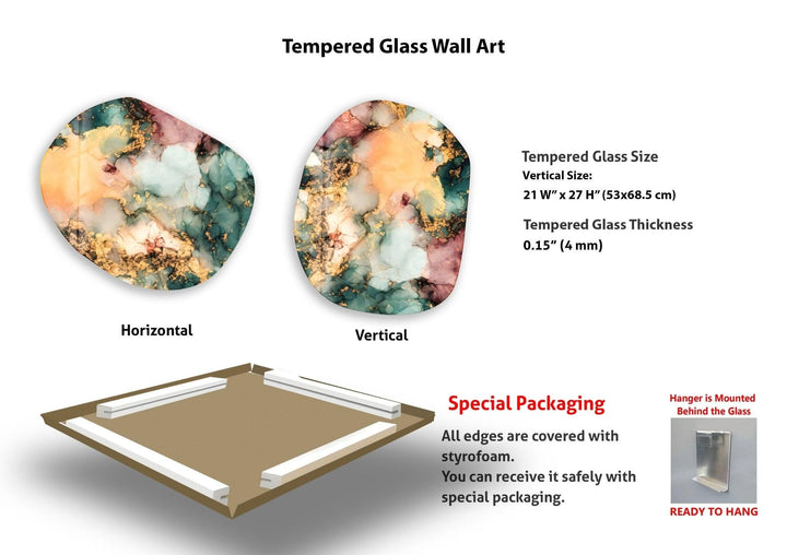 Abstract With Yellow Tint Glass Wall Art, photo print on glass, prints on glass wall art
