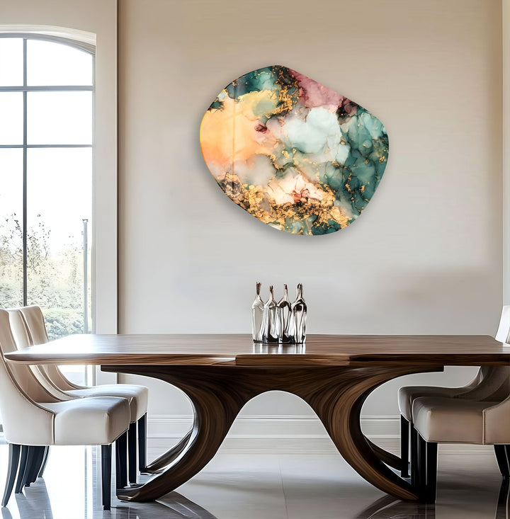 Abstract With Yellow Tint Glass Wall Art, glass image printing, glass prints from photos
