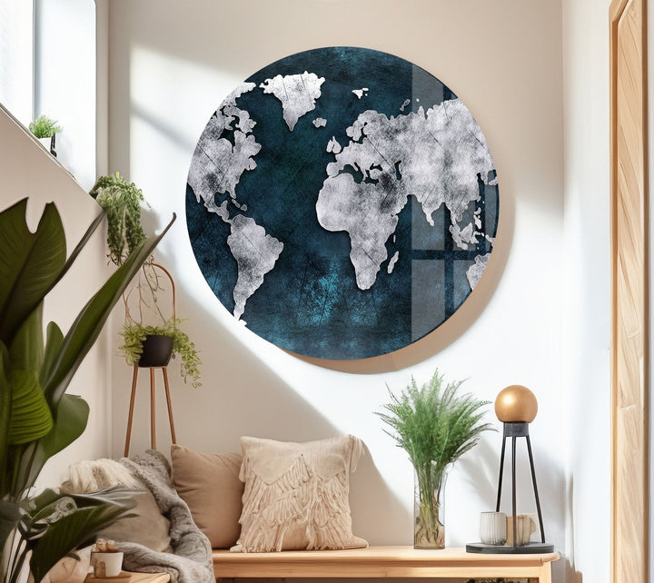 Abstract World Map Glass Wall Art art glass wall art, glass wall art pictures