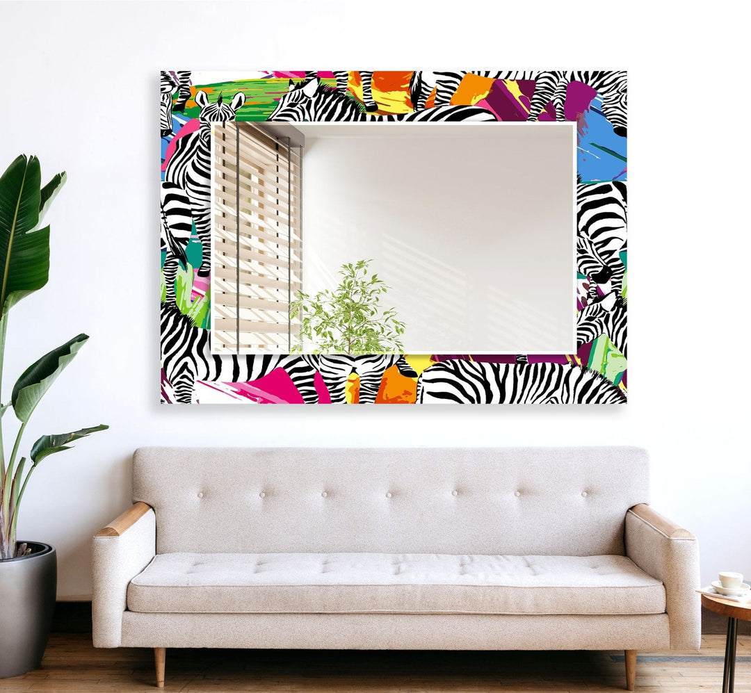 Abstract Zebras Wall Mirror Dining Room Wall Mirror
