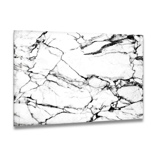 White and black marble abstract design with ample negative space, a stunning piece of best glass art.