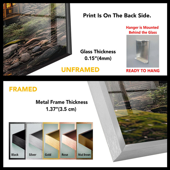 Rustic Forest Cabin Glass Wall Art: A Cozy Woodland Escape