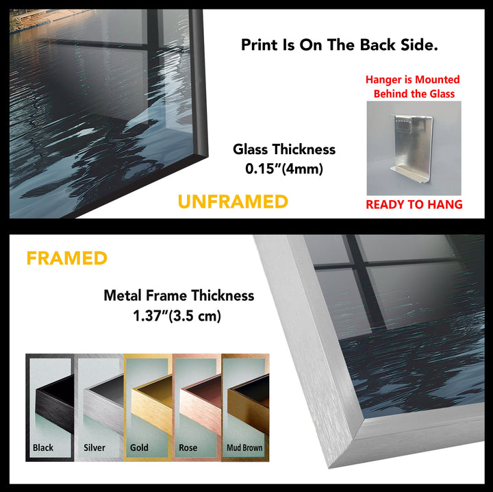 Lakefront Cabin Glass Wall Art: A Peaceful Escape in Nature