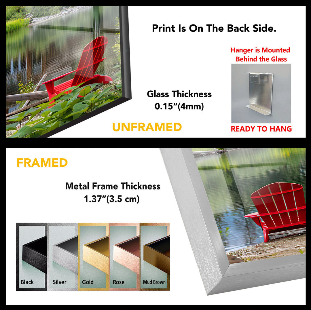 Lakeside Cabin Retreat Glass Wall Art: A Cozy Getaway in Nature
