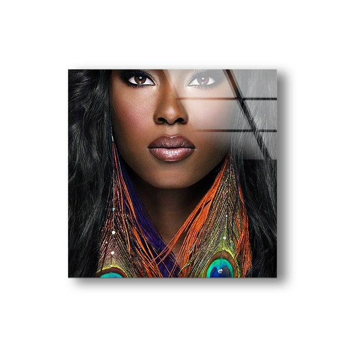 Afrikanisches Gesicht, Glaswandkunst