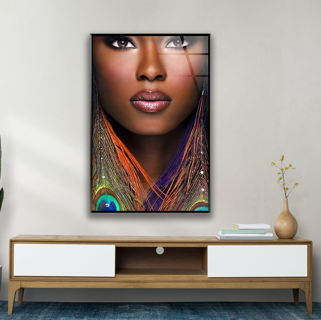 Afrikanisches Gesicht, Glaswandkunst