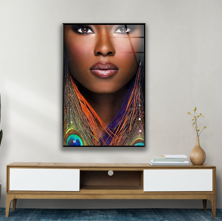 Afrikanisches Gesicht, Glaswandkunst