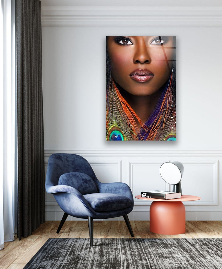 Afrikanisches Gesicht, Glaswandkunst
