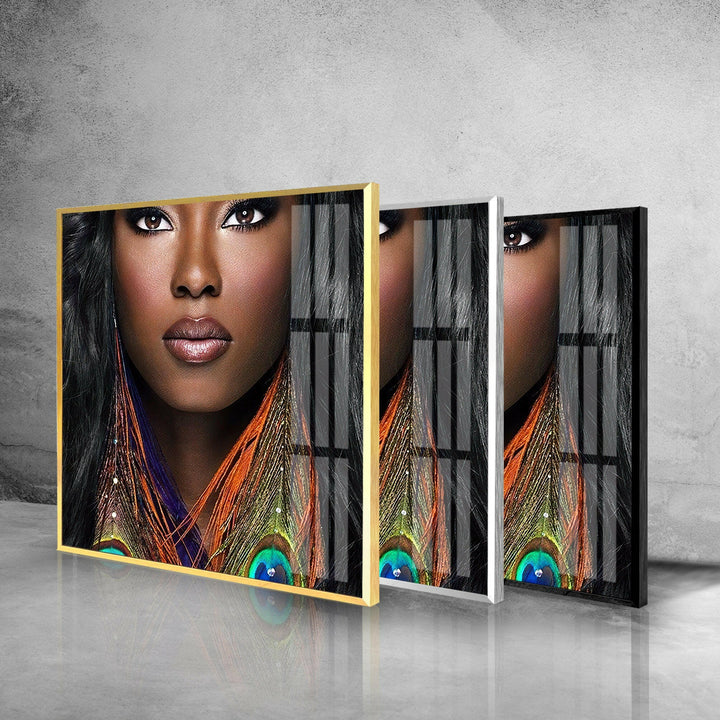 Afrikanisches Gesicht, Glaswandkunst