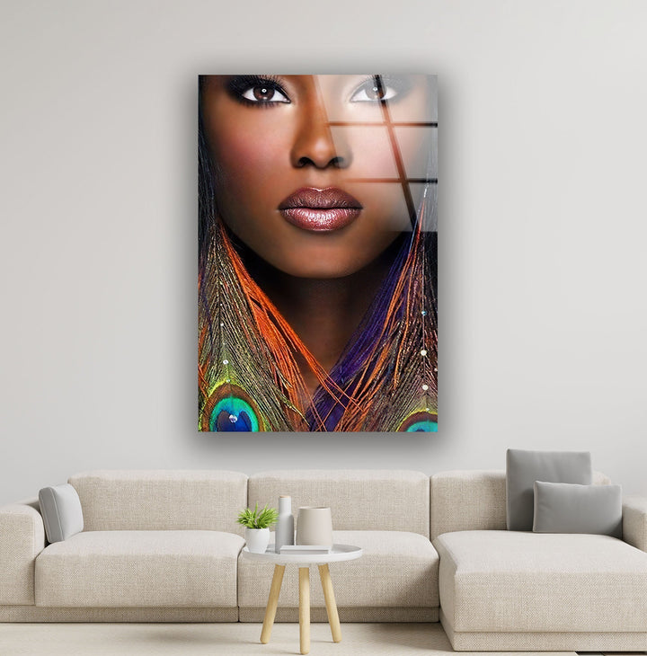 Afrikanisches Gesicht, Glaswandkunst