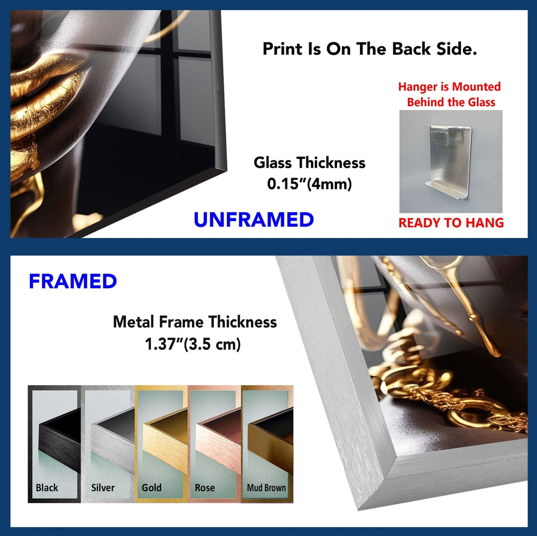 African Black Woman Tempered Glass Wall Art - MyPhotoStation