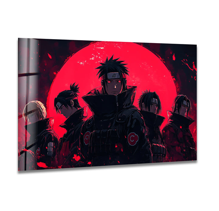 Red and Black Akatsuki Glass Wall Art large glass photo prints, glass wall photos