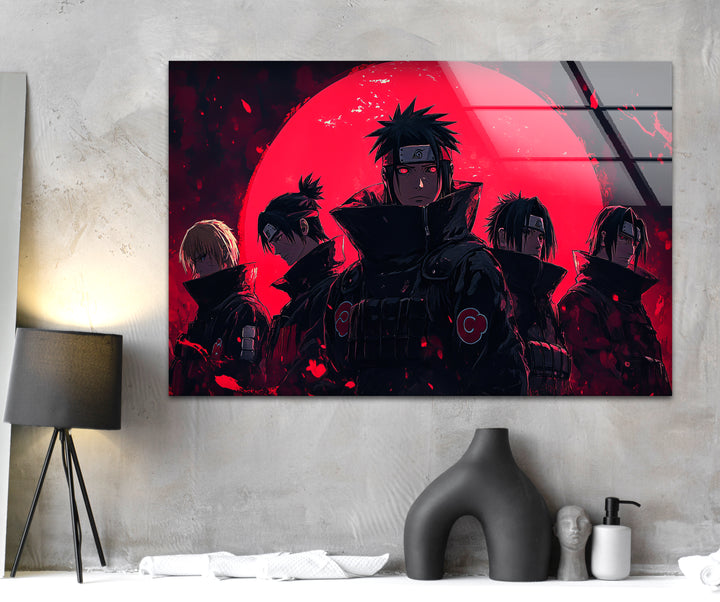 Red and Black Akatsuki Glass Wall Art glass photo prints, glass picture prints
