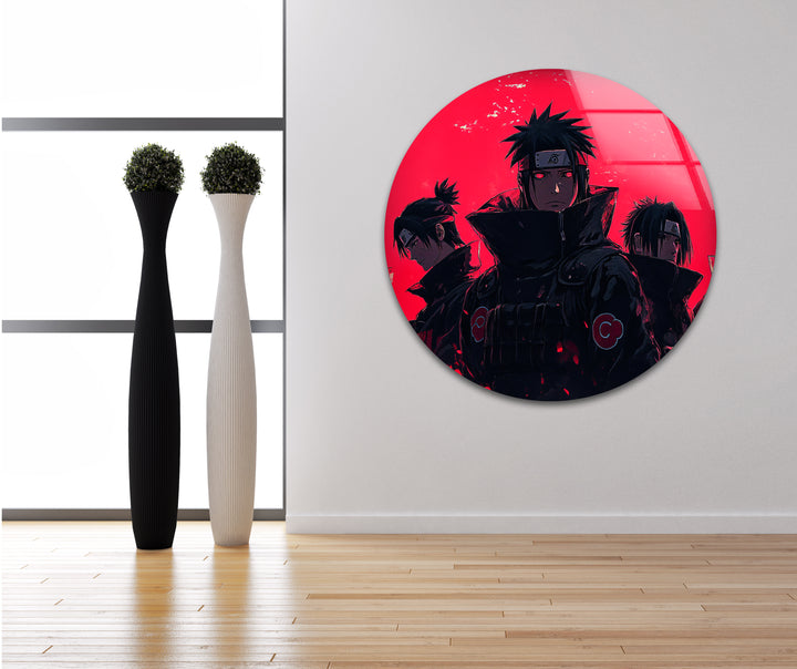 Red and Black Akatsuki Glass Wall Art print picture on glass, Tempered Glass Wall Art