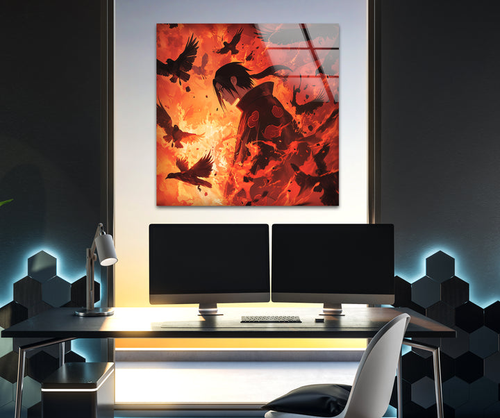 Itachi Anime Glass Wall Art glass pictures for Wall, glass prints wall art