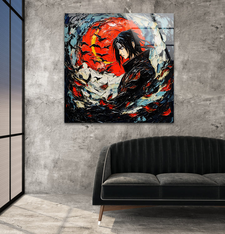 Itachi & Crows Glass Wall Art custom glass pictures, glass art prints