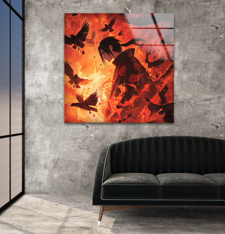 Itachi Anime Glass Wall Art glass photo prints, glass picture prints