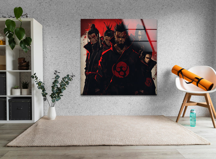 Uchiha Clan Glass Wall Art print picture on glass, Tempered Glass Wall Art
