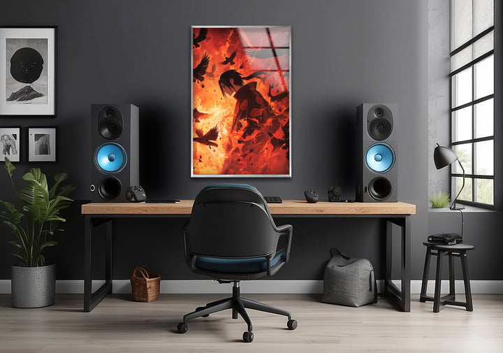 Itachi Anime Glass Wall Art custom glass pictures, glass art prints