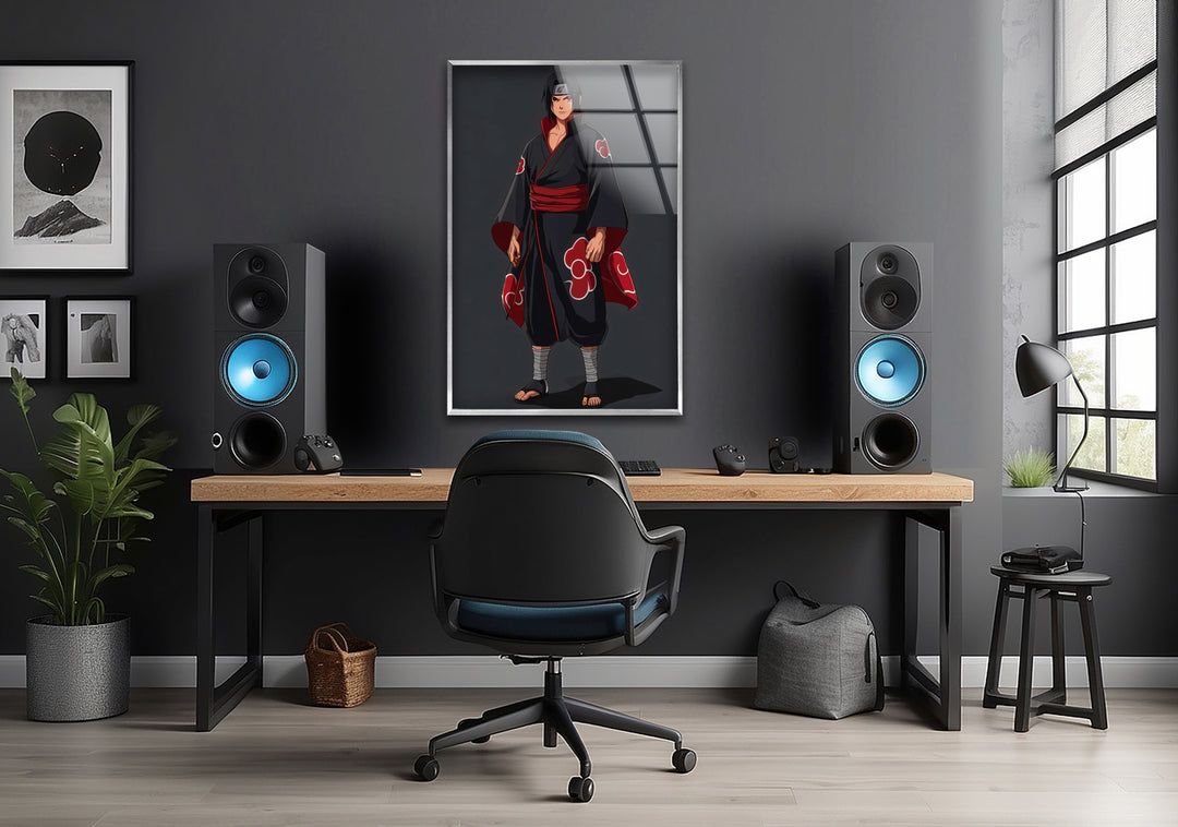 Itachi Akatsuki Glass Wall Art print on glass, glass printed photos